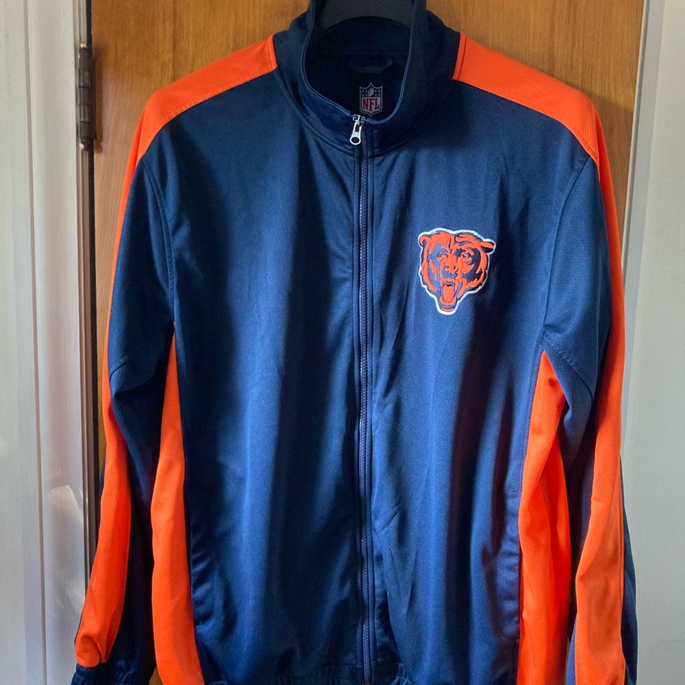 NFL Men's Navy and Orange Jacket XL